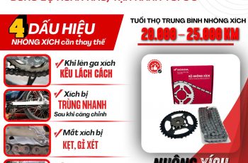 Nhông xích chính hãng Honda- Đồng bộ hoàn hảo, vận hành tối ưu